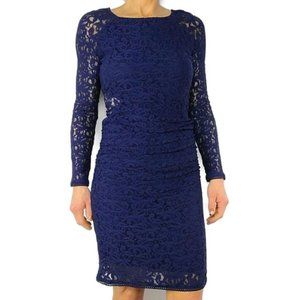 Laundry by Shelli Segal Navy Blue Lace Sheath Mini Dress with Lining Size 6